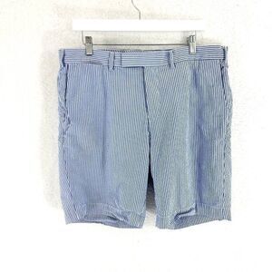 Polo Ralph Lauren Suffield Fit Blue White Striped Seersucker Mid Rise‎ Shorts 36